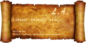 Lehner Atanázia névjegykártya